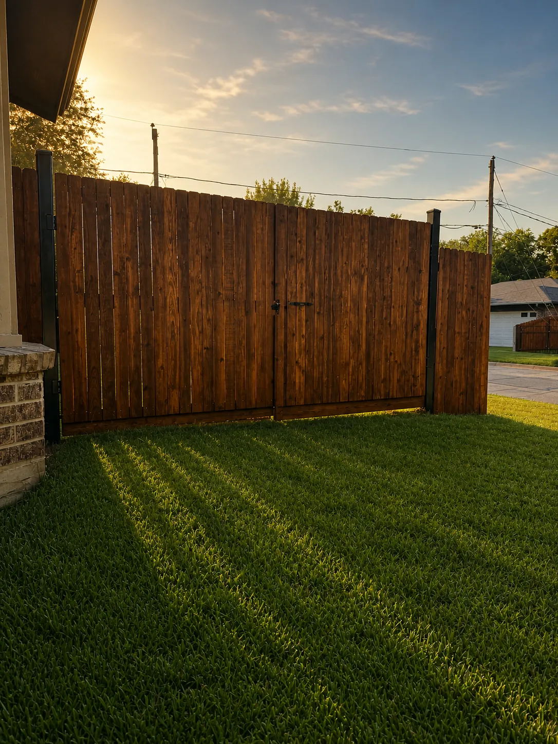 Cedar privacy fence — view 2