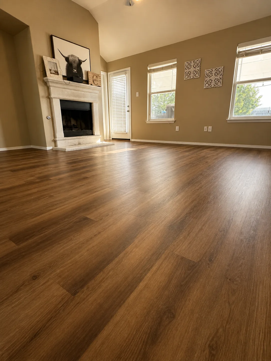 Living room with fireplace — Southlake · 2024. Open-concept living renovation · 6 months