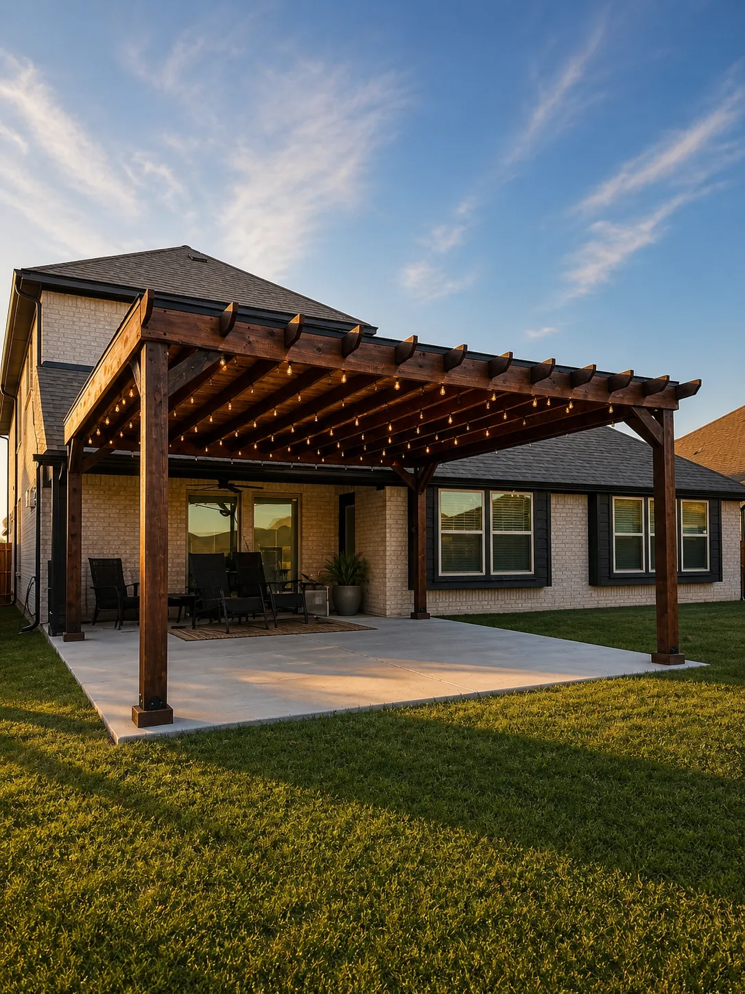 Tongue-and-groove pergola — view 3