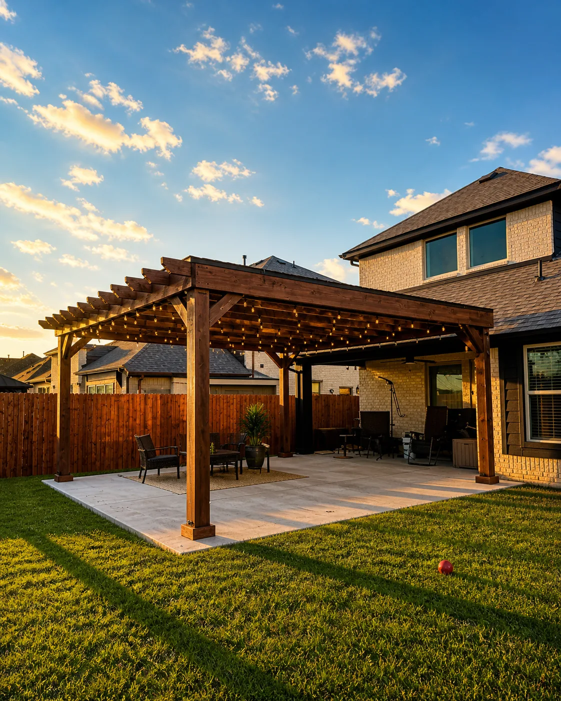 Tongue-and-groove pergola — view 2