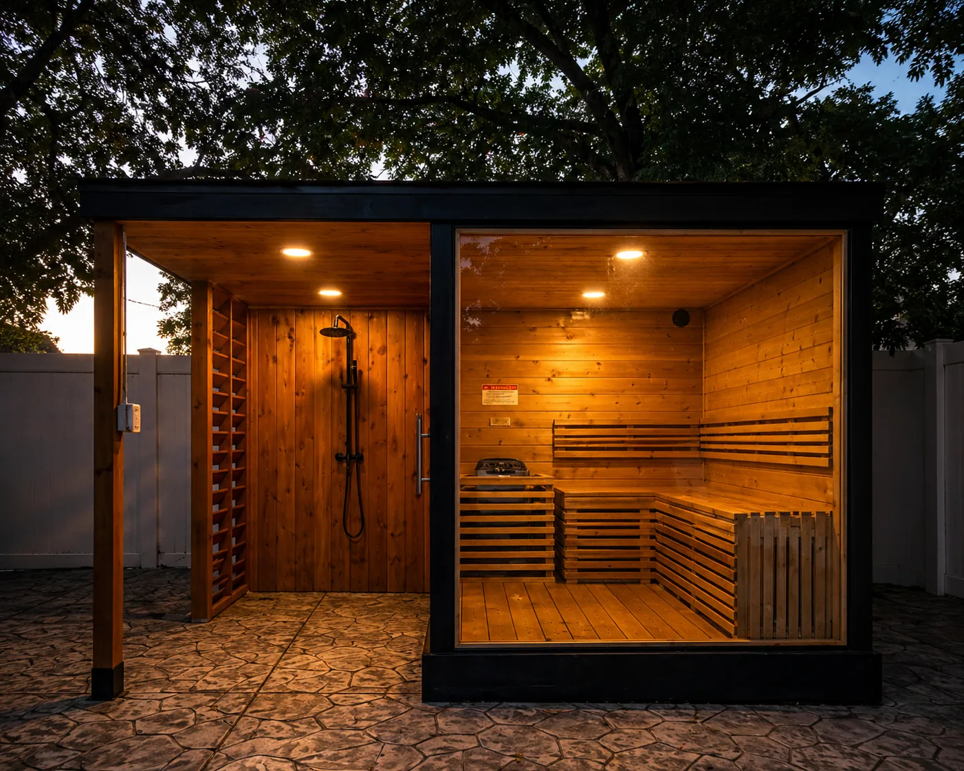 Highland Park cedar sauna — view 2