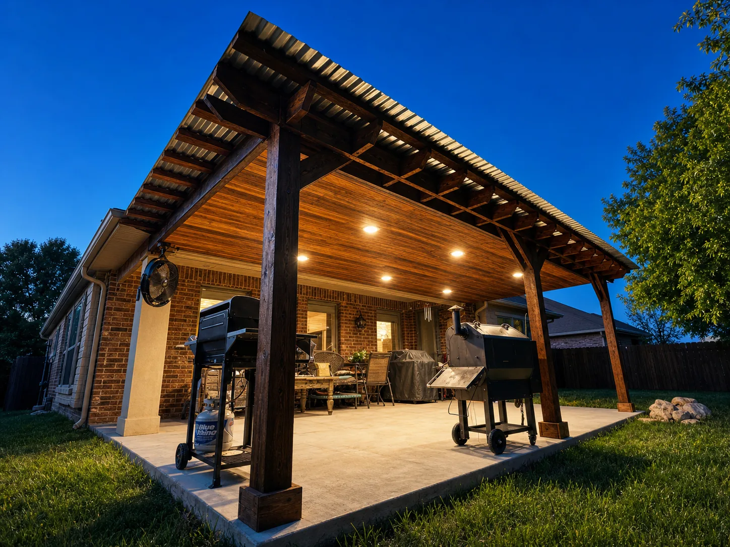 Metal-roof pergola — Mansfield · 2024. Pergola with corrugated metal roof · 3 months